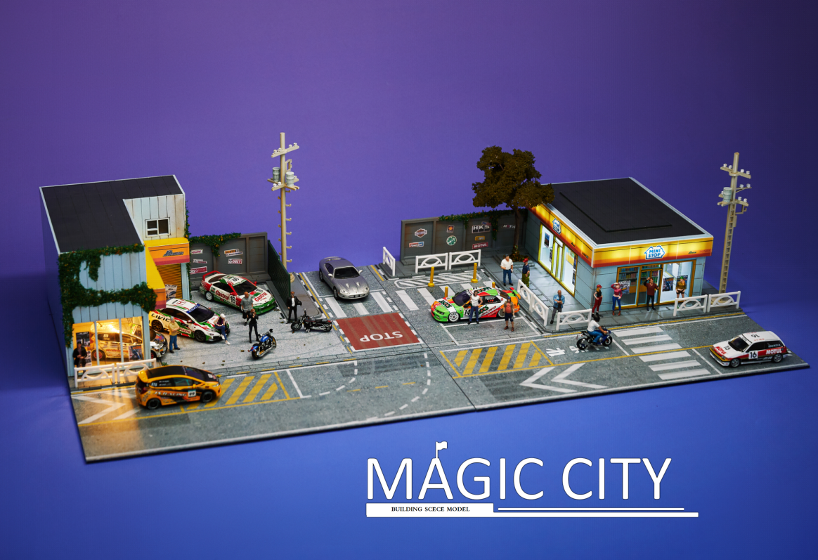 Magic City ジオラマ スプーン Spoon ガレージ & 整備工場 - ミニカー