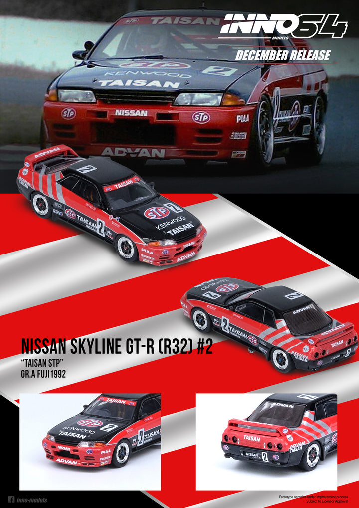 Inno64 1:64 Nissan Skyline GT-R (R32) #2 "Team TAISAN" JTCC 1992 IN64-R32-TS92