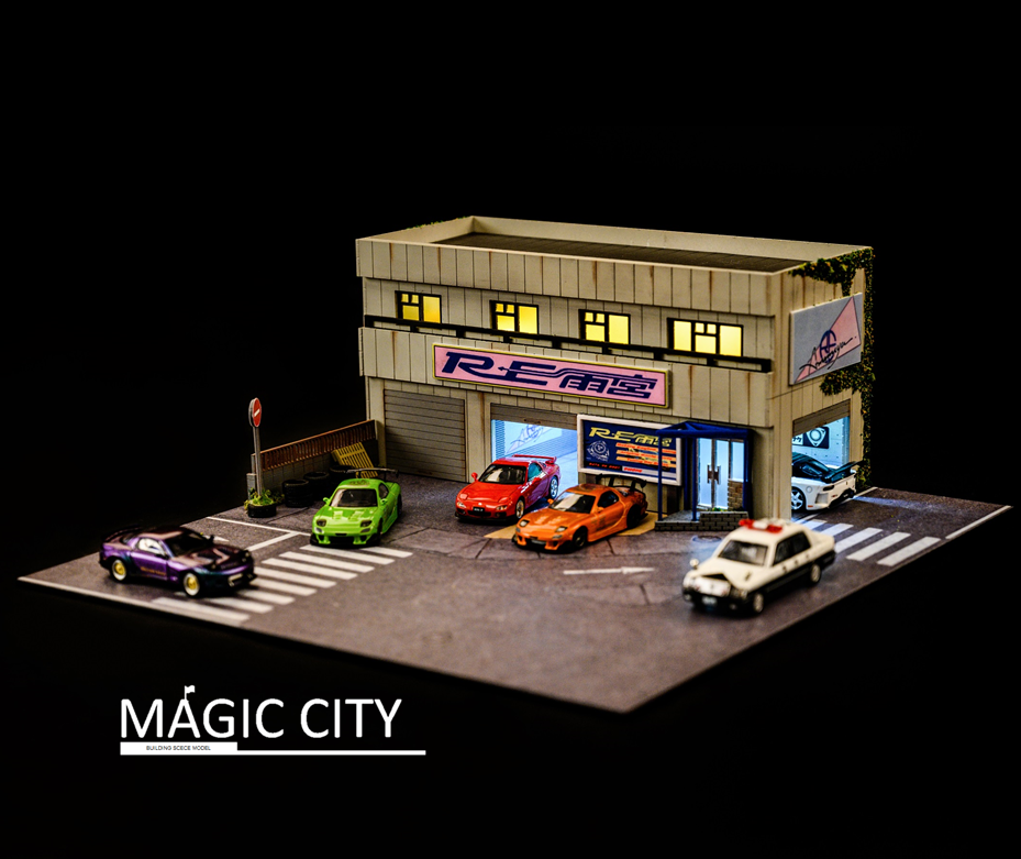 Magic City 1:64 Diorama RE Amemiya Japanese Tuner Shop 110019