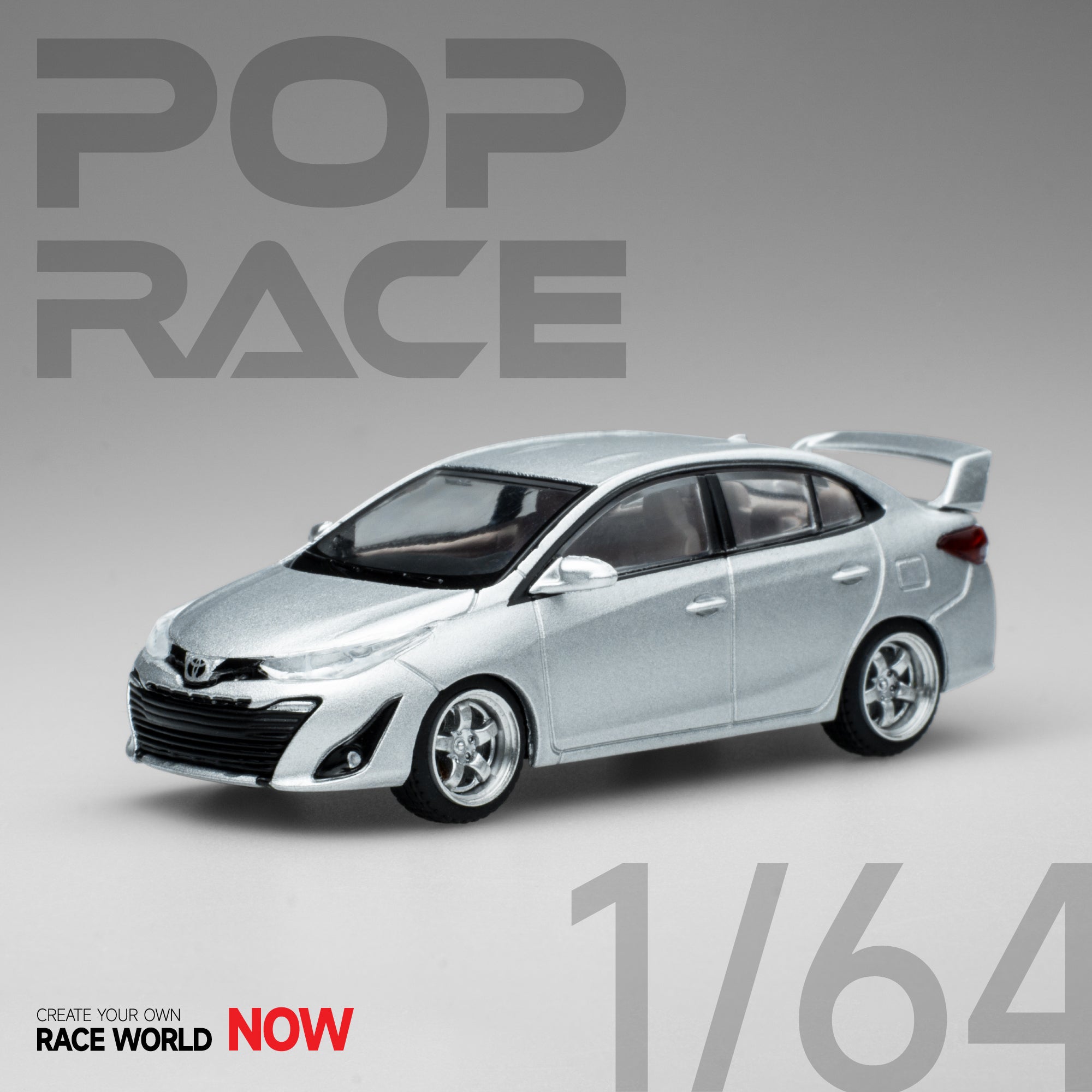 POPRACE 1:64 Toyota GR VIOS Silver PR64-TVIO-19SL – Horizon Diecast