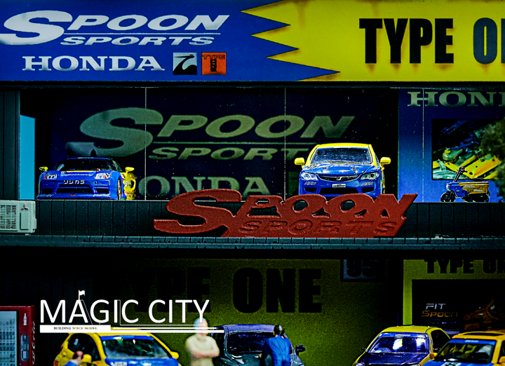Magic City 1:64 Diorama Spoon Tuner Set Two Story Showroom