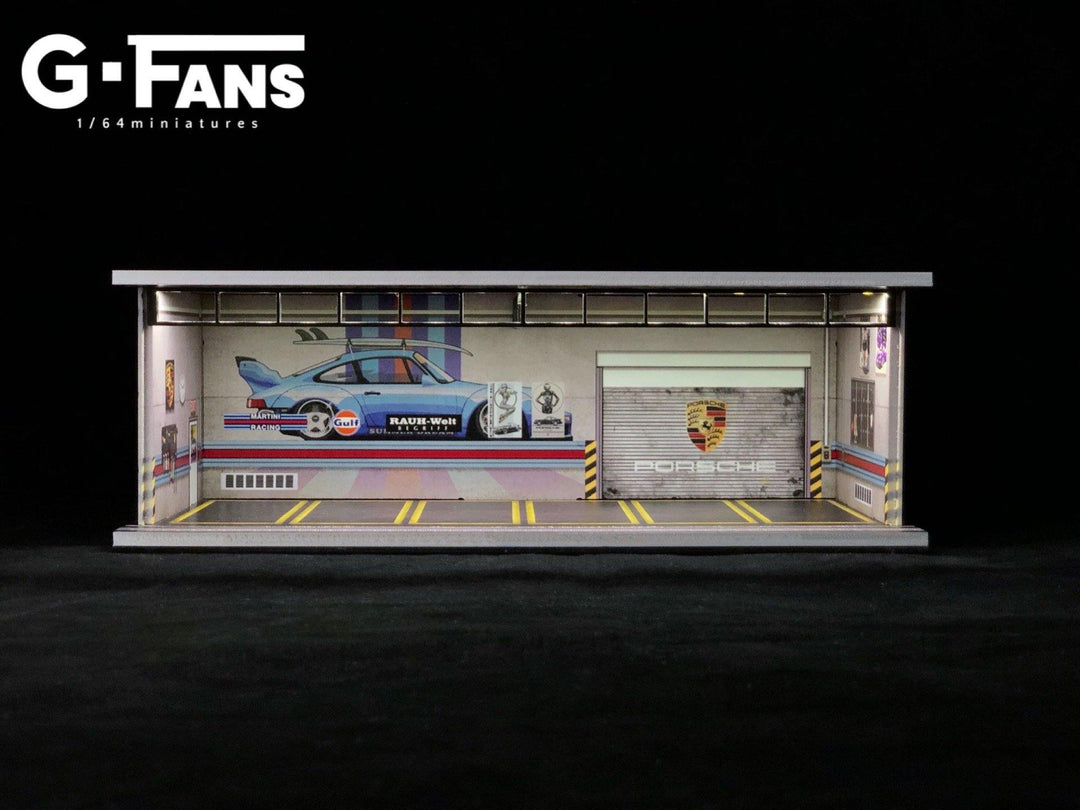 G.Fans 1:64 Garage Diorama with LED 710007 (Porsche RWB Theme)