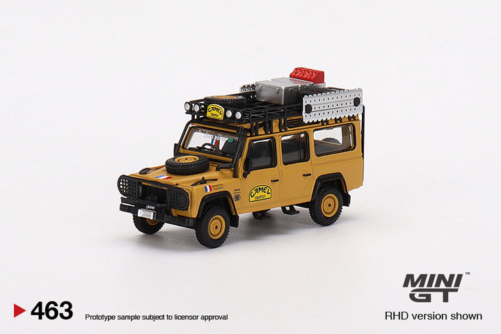 Mini GT 1:64 Land Rover Defender 110 1989 Camel Trophy Amazon Team France RHD MGT00463