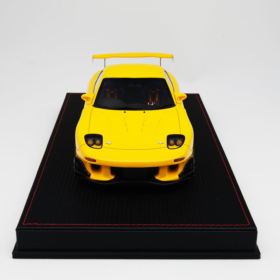 [Backorder] Polar Master 1:18 Mazda RX-7 Yellow (2 Variants) with/without Carbon bonnet