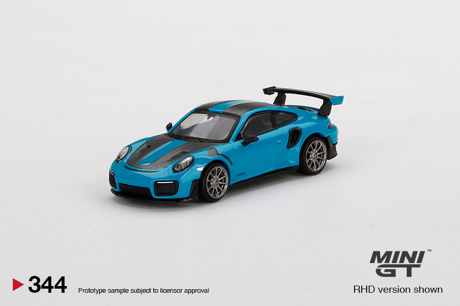 Mini GT 1:64 Porsche 991 GT2 RS Weissach Package Miami Blue LHD MGT00344-L