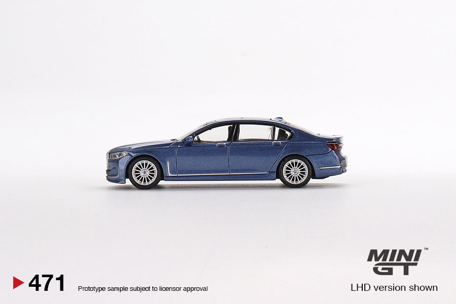 Mini GT 1:64 BMW Alpina B7 xDrive Alpina Blue Metallic MGT00471 Side