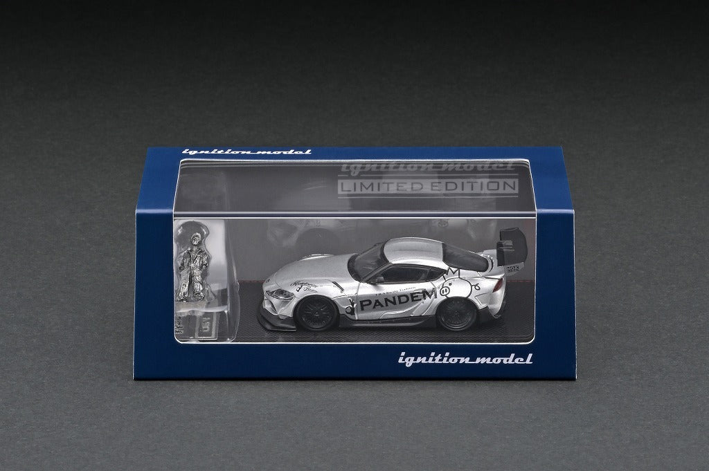 Ignition Model 1:64 PANDEM Toyota Supra Silver w/ Mr. Miura Figure