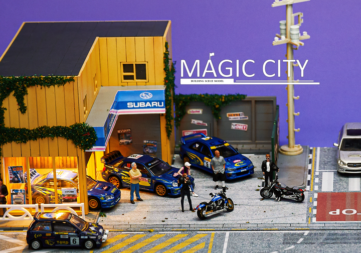 [Preorder] Magic City 1:64 Diorama Subaru Repair Shop & LAWSON Supermarket
