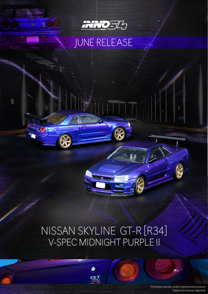 Inno64 1:64 Nissan Skyline GTR (R34) Midnight Purple II