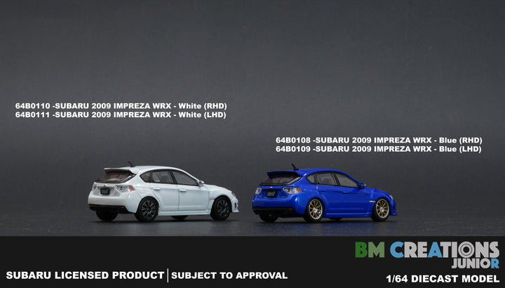 BM Creations 1:64 Subaru 2009 Impreza WRX Blue
