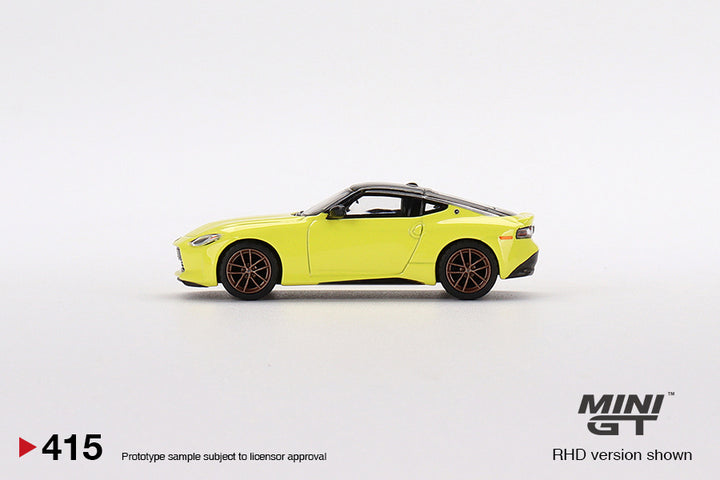 Mini GT 1:64 Nissan Z Proto Spec 2023 Ikazuchi Yellow LHD MGT00415-CH Side