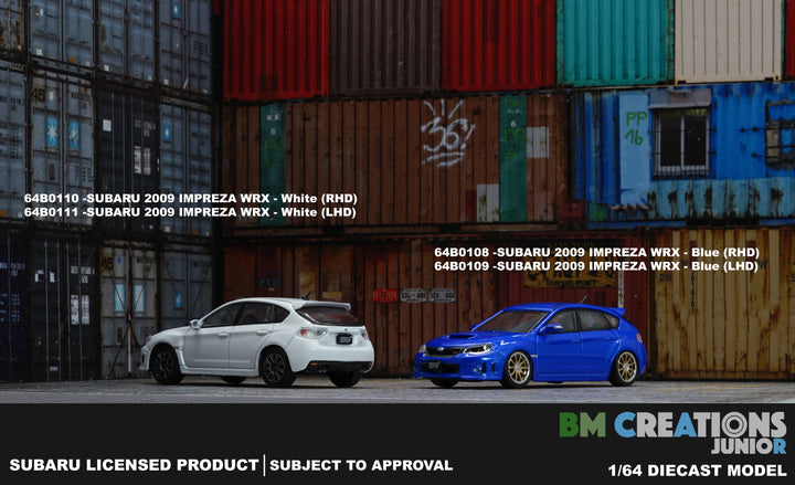 BM Creations 1:64 Subaru 2009 Impreza WRX Blue