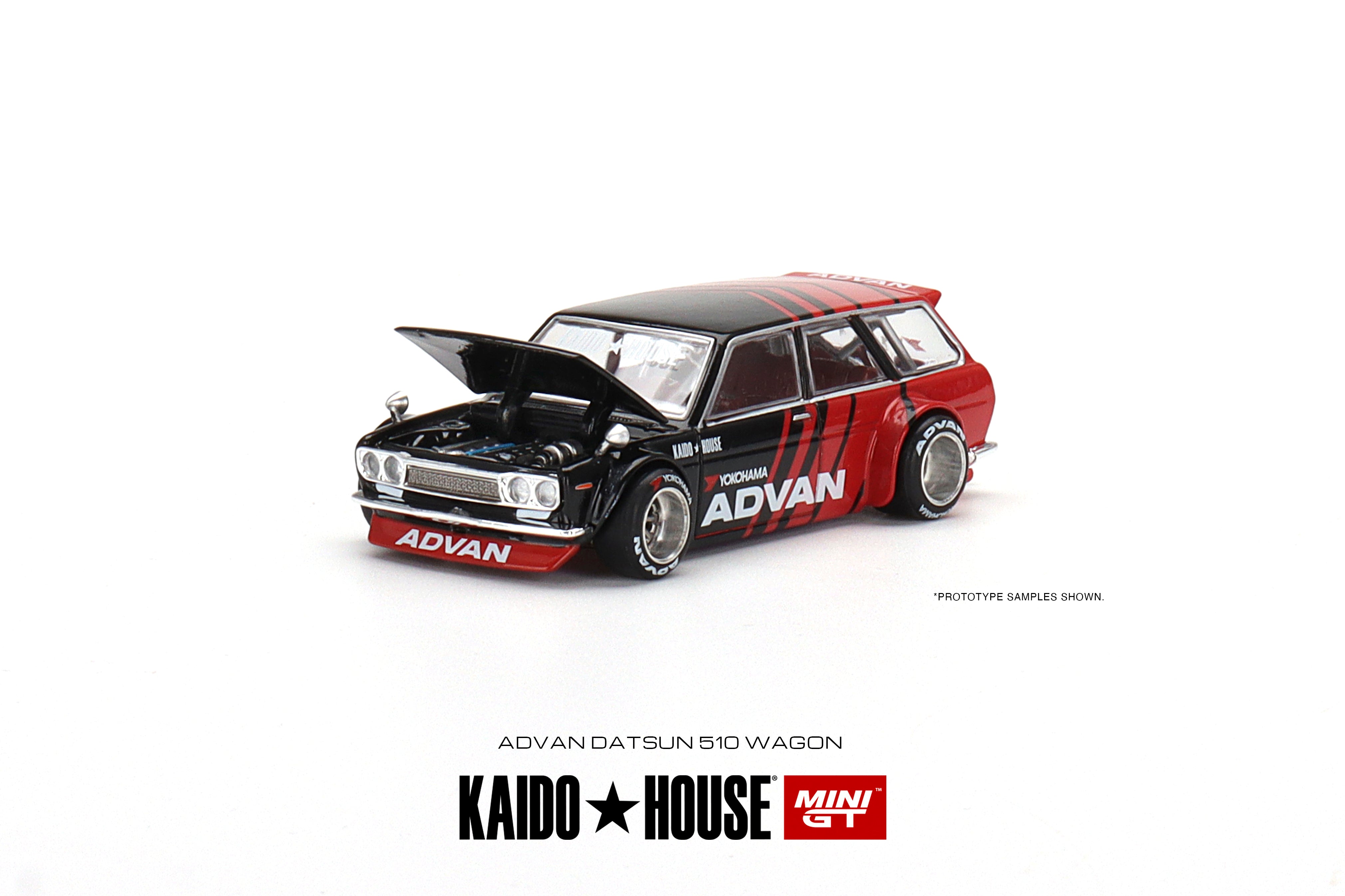 KAIDO HOUSE Datsun 510 Wagon ADVAN チェイス Kaido House + MINIGT 1:64 Datsun 510 Pro Street / Wagon ADVAN