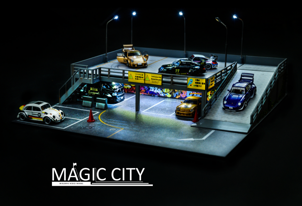 Magic City 1:64 Diorama RWB Roppongi Annual Gathering, Double-layer Parking Lot 110031