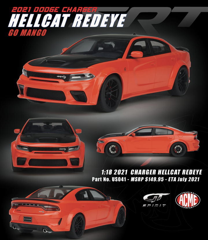[Preorder] GT Spirit 1:18 2021 Dodge Charger Hellcat Redeye Red - Horizon Diecast
