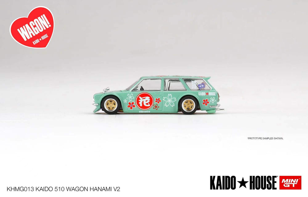 Kaido House + MINIGT 1:64 Datsun KAIDO 510 Wagon Hanami V2 Greem RHD KHMG013