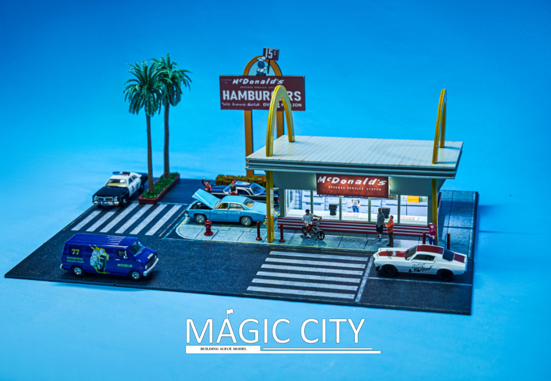 Magic City 1:64 Diorama American Street View - McDonald's Drive