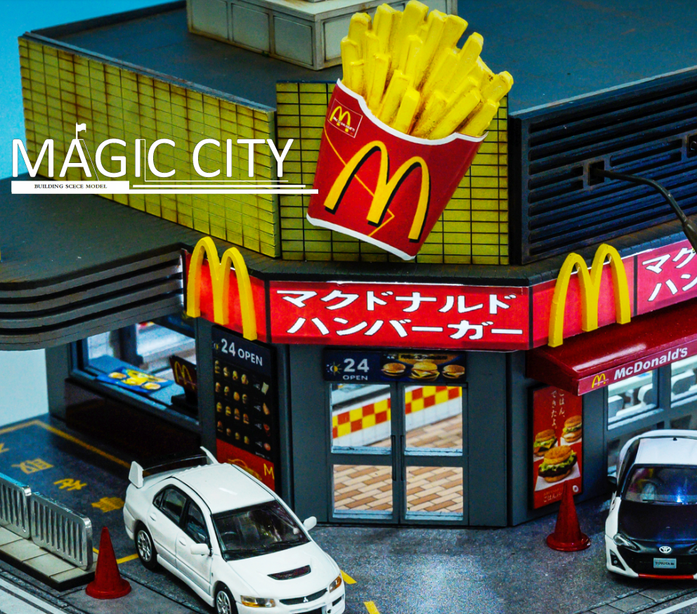 Magic City 1:64 Diorama Japanese Street View McDonald's Restaurant (rerelease)