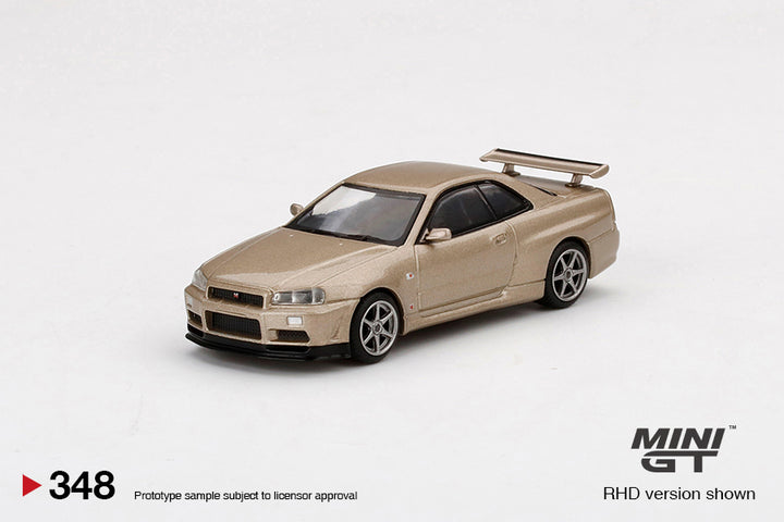 Mini GT 1:64 Nissan Skylnie GT-R (R34) M-Spec Silica Breath RHD MGT00348-R