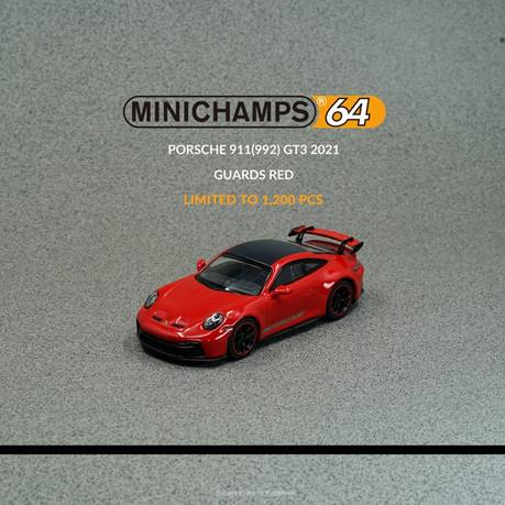 MINICHAMPS 1:64 Porsche 911 GT3 (992) 2021 - Guards Red 643061010