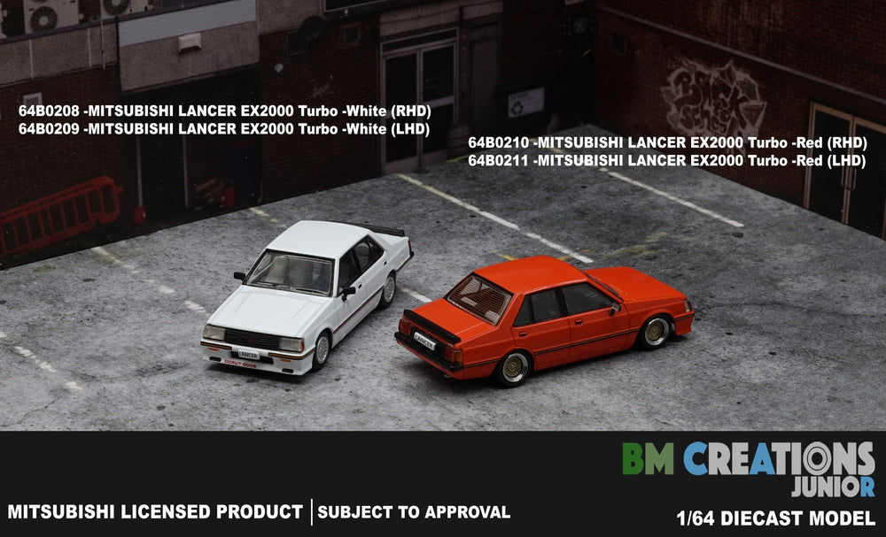 BM Creations 1:64 Mitsubishi Lancer EX2000 Turbo Red/White 64B0209/64B0211