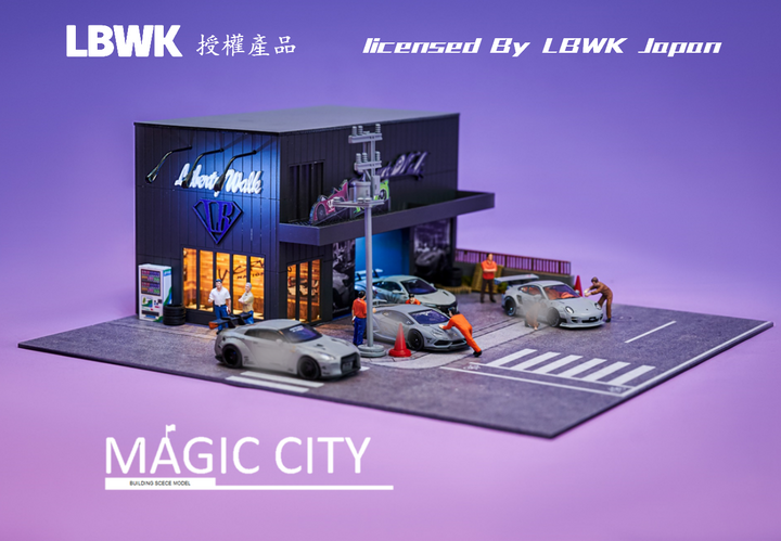 Magic City 1:64 Diorama Japan LBWK HQ Black Tuner Shop 110035