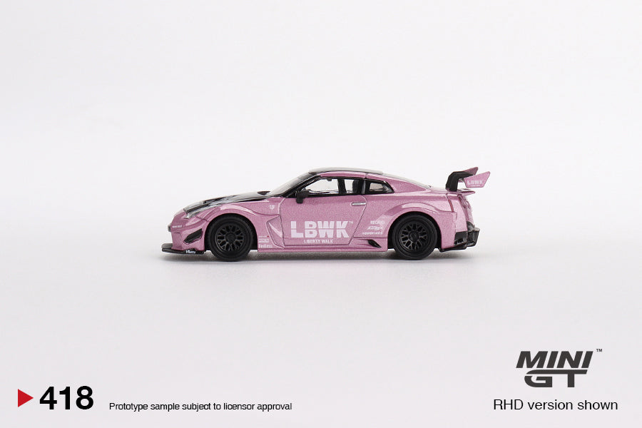 Mini GT 1:64 LB-Silhouette WORKS GT NISSAN 35GT-RR Ver.2 Passion Pink MGT00418-CH LHD Side