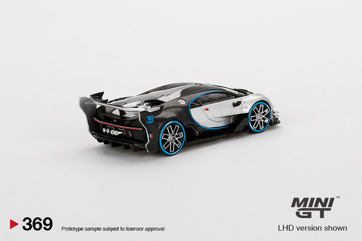 Mini GT 1:64 Bugatti Vision Gran Turismo Silver LHD MGT00369-L Rear