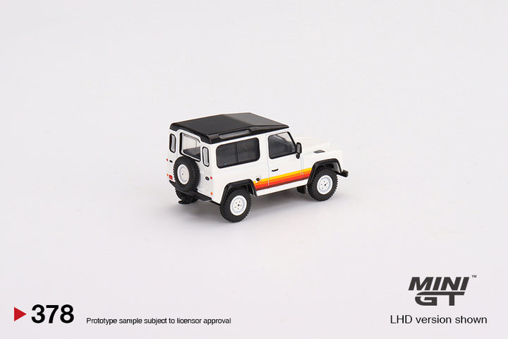 Mini GT 1:64 Land Rover Defender 90 Wagon White MGT00378-L LHD Rear