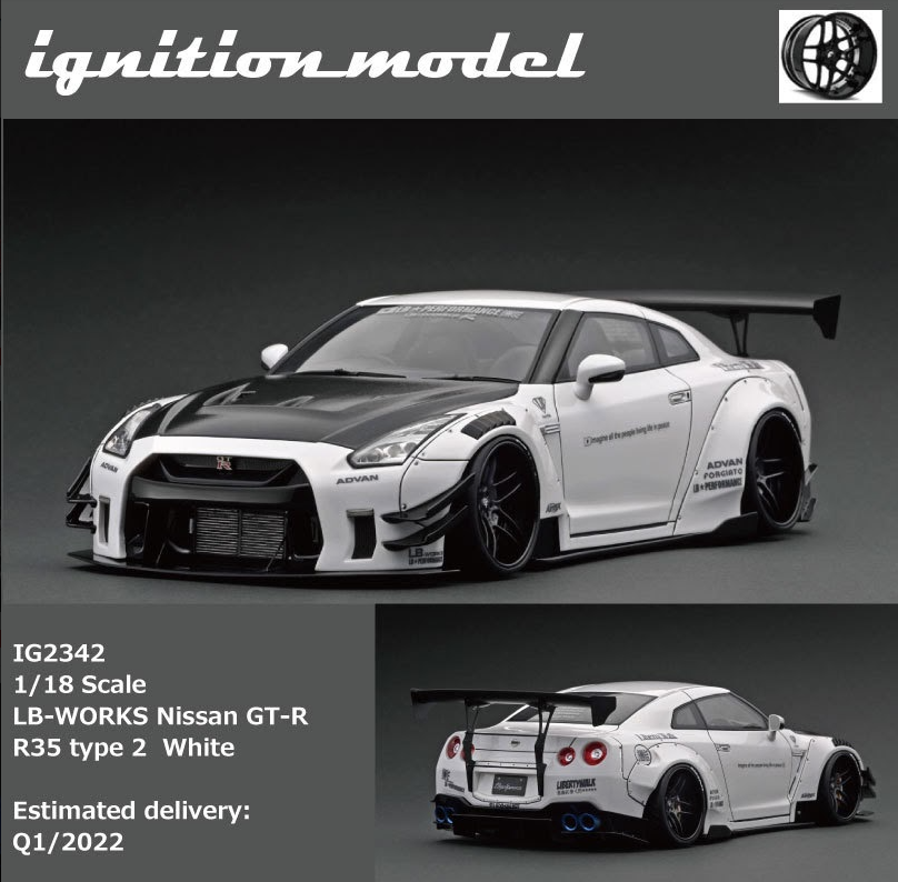 Ignition Model 1:18 LB-WORKS Nissan GT-R R35 type 2 White