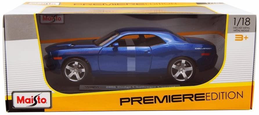 Maisto 1:18 Premiere Edition - 2006 Dodge Challenger Concept (Blue)