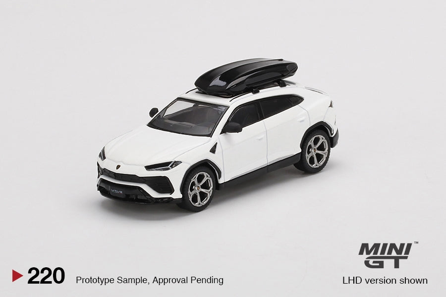 Mini GT 1:64 Lamborghini Urus W/ Roof Box White