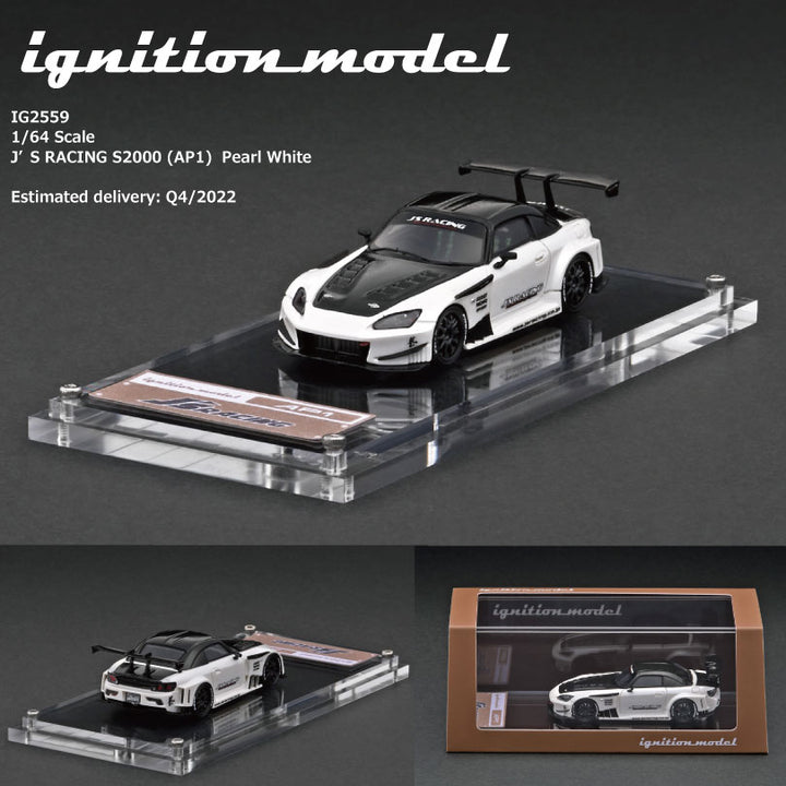 Ignition Model 1:64 J'S RACING S2000 (AP1) Pearl White IG2559