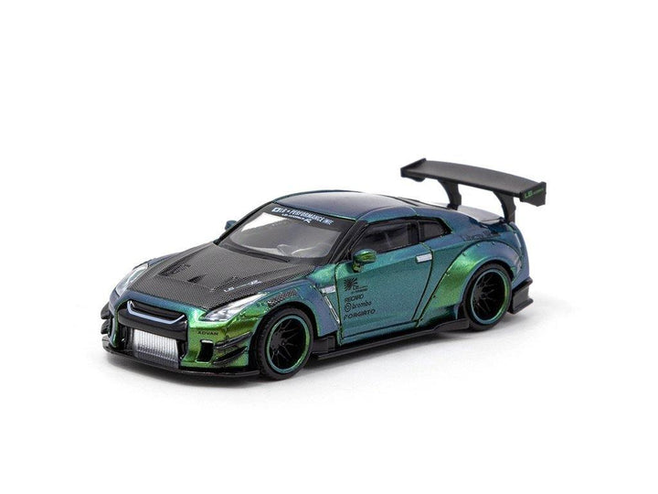 MiniGT x Tarmac Works 1:64 LB Works Nissan GT-R Green side view