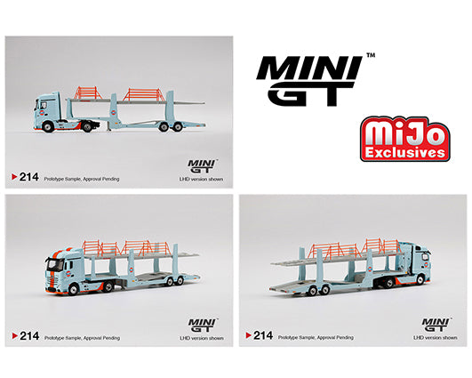 Mini GT 1:64 Mercedes-Benz Actros with Car Carrier (Gulf)