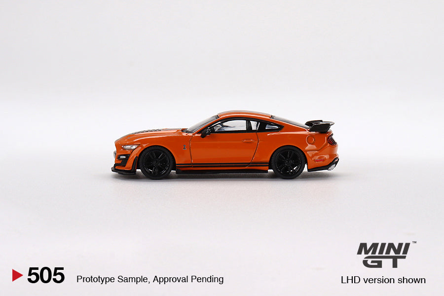 Mini GT 1:64 Ford Mustang Shelby GT500 Twister Orange LHD MGT00505 Side