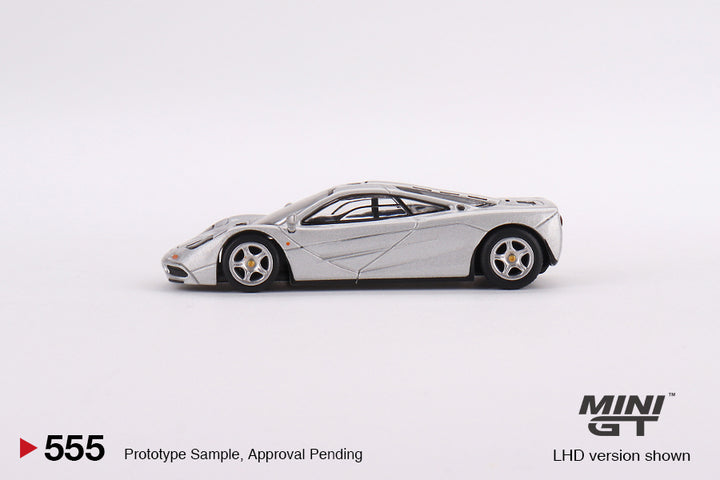 Mini GT 1:64 McLaren F1 Magnesium Silver LHD MGT00555 Side