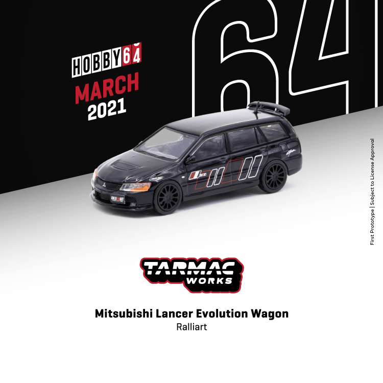 armac Works 1:64 Black Mitsubishi Lancer Evolution Wagon Ralliart
