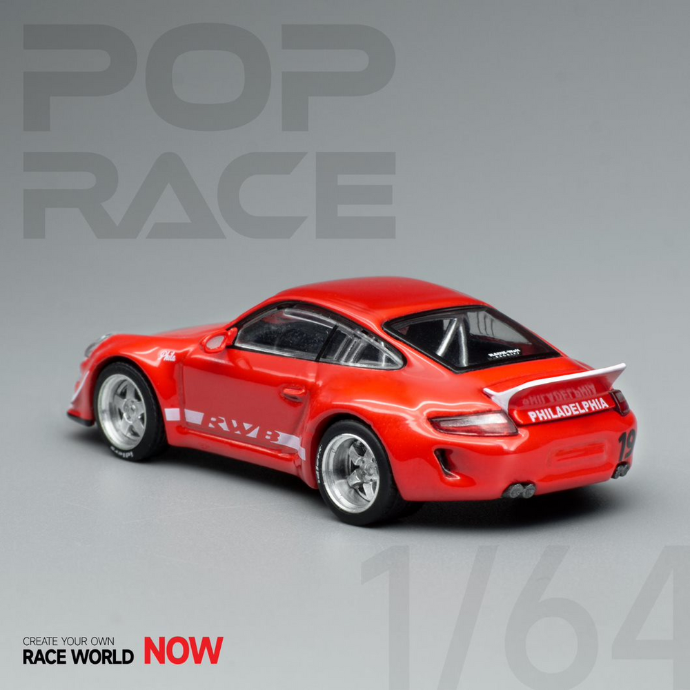 POPRACE 1:64 Porsche RWB 997 RED PR64-RWBP-97RD Rear