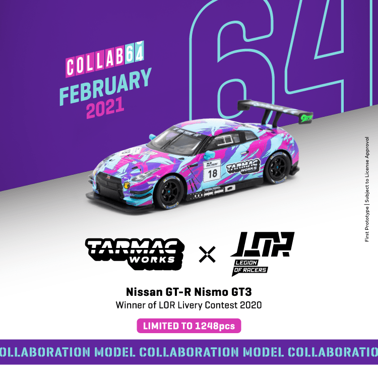 Tarmac Works 1:64 Nissan GTR Nismo GT3 LOR Livery 