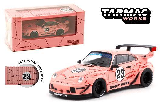 Tarmac Works 1:64 Porsche 993 RWB Sopranos #23 (Pink) with Container