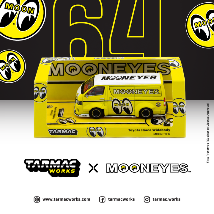 Tarmac Works 1:64 Toyota Hiace Widebody Mooneyes Yellow