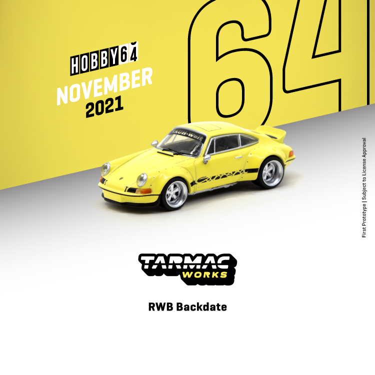 Tarmac Works 1:64 Hobby64 RWB Backdate Yellow T64-046-YL