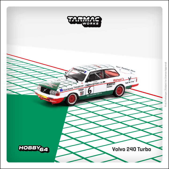 Tarmac Works 1:64 Volvo 240 Turbo Macau Guia Race 1985 Winner Gianfranco Brancatelli T64-050-85MGP06