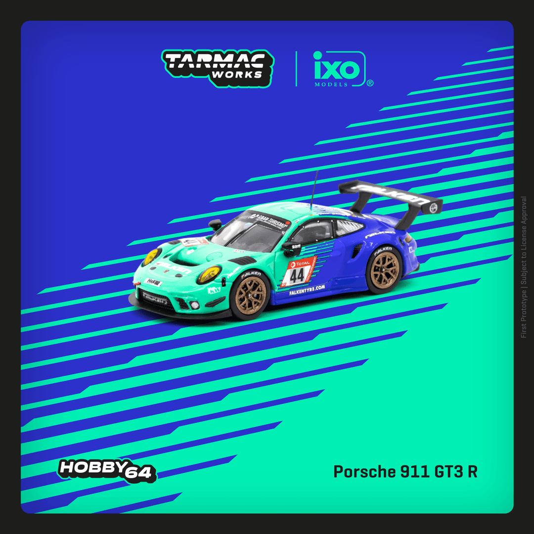 Tarmac Works 1:64 Porsche 911 GT3 R Nürburgring 24h 2019 K. Bachler / J. Bergmeister / M. Ragginger / D. Werner T64-059-19NUR44