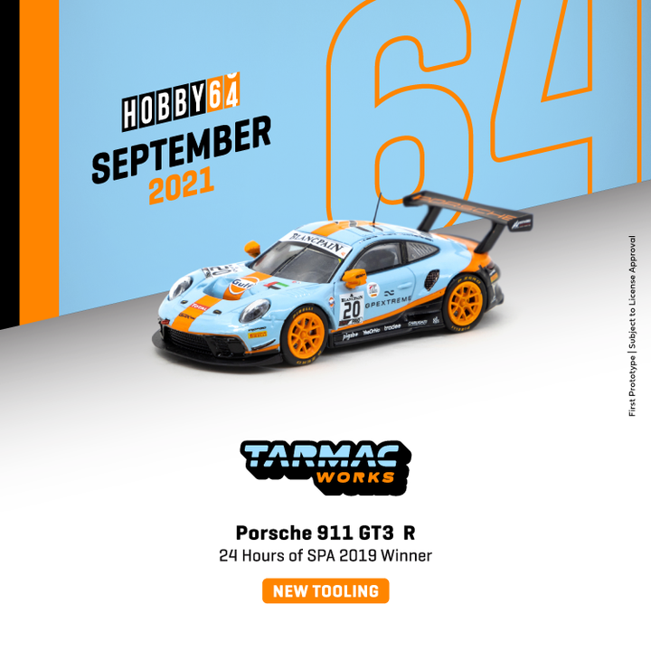 Tarmac Works 1:64 Porsche 911 GT3 R (2019) 24 Hours of SPA 2019 - Winner Lietz / Christensen / Estre T64-059-19SPA20