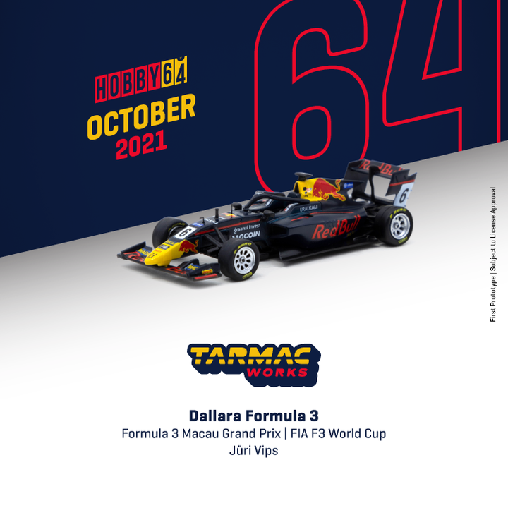 Tarmac Works 1:64 Dallara formula 3 Formula 3 Macau Grand Prix FIA F3 World Cup 2019 Jüri VIPS T64-069-19MGP06