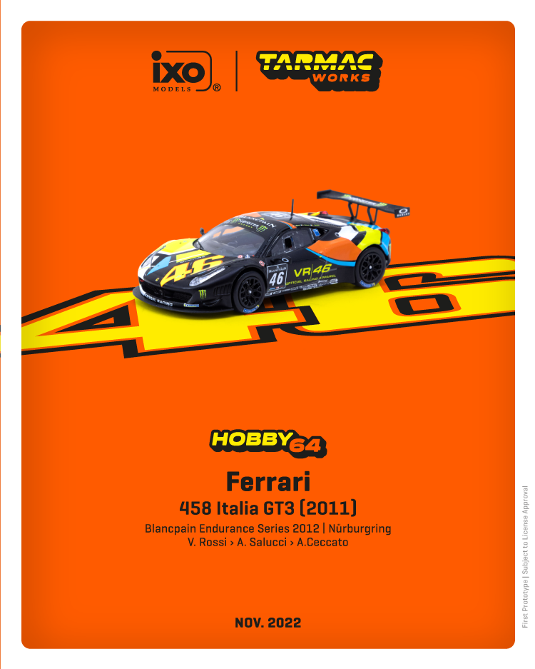 Tarmac Works 1:64 Ferrari 458 Italia GT3  (2011) Blancpain Endurance Series 2012