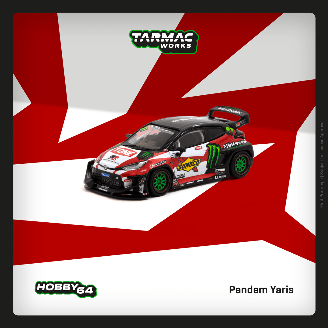 Tarmac Works 1:64 Pandem Yaris Drift T64-080-MON – Horizon Diecast Tarmac Works 1:64 Pandem Yaris Drift T64-080-MON – Horizon Diecast