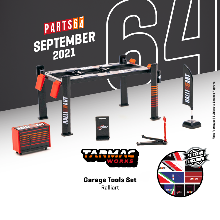 Tarmac Works 1:64 Garage Tools Set Ralliart T64A-001-RLA